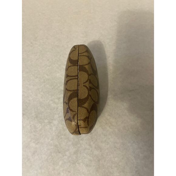 Coach Sunglass Eyeglass Brown Logo Case Spring Hinge Snap Close - Picture 3 of 4